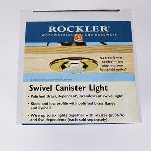 Rockler Polished Brass Incandescent Swivel Canister Light NEW